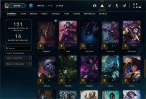 Conta Unranked com 46 Champs e 25 Skins + 2 Fragmentos - League of Legends LOL