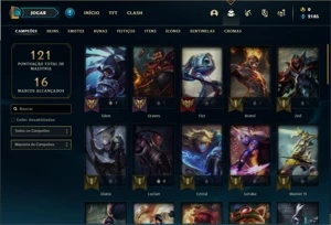 Conta Unranked com 46 Champs e 25 Skins + 2 Fragmentos - League of Legends LOL