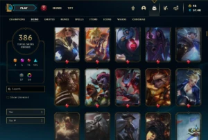 Ferro 2 com TODOS os champs e 386 Skins + 74 Cromas - League of Legends LOL