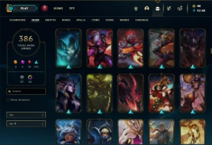 Ferro 2 com TODOS os champs e 386 Skins + 74 Cromas - League of Legends LOL