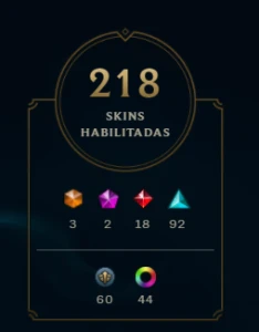 Conta LOL Unranked, 218 skins - League of Legends