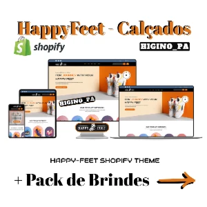 Tema Shopify HappyFeet - Calçados + Atualizações e Bônus