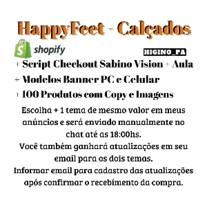 Tema Shopify HappyFeet - Calçados + Atualizações e Bônus - Outros