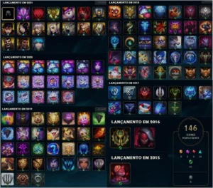 CONTA DE LOL GOLD 4, 62 SKINS, 105 CHAMPS E NÍVEL 300 - League of Legends