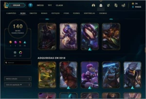 Conta Platina (III) 50k Essência, 140 Skins, 281 Ícones - League of Legends LOL