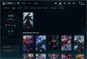 Conta Platina (III) 50k Essência, 140 Skins, 281 Ícones - League of Legends LOL