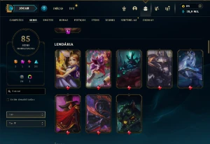 Fullacesso - Conta De 2017 - 85 Skins - Level 316 - 145 Camp - League of Legends LOL