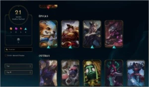 Conta lv 77 com 53 champions e 21 skins (lux elementalist) - League of Legends LOL