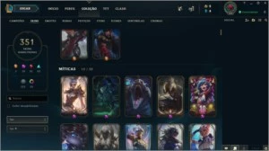 Conta com nick raro de champion, 344 skins, s9 diamante 4 - League of Legends LOL