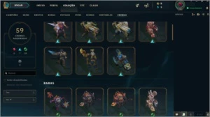 Conta com nick raro de champion, 344 skins, s9 diamante 4 - League of Legends LOL