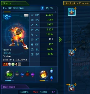 Conta Jumper Starter Ladmo C/ 2 Sss+ - Digimon Masters Online