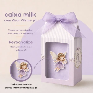 Caixa Milk com Visor Vitrine Personalizada - Artesanato e Personalizados