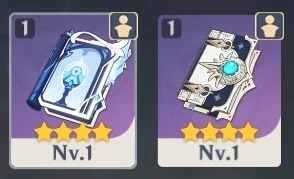 Genshin - Ast Mona, Beidou, Sucrose e Xingqiu + Armas - Genshin Impact