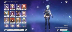 Conta genshin impact // Eula, Keqing, Jean e Diluc