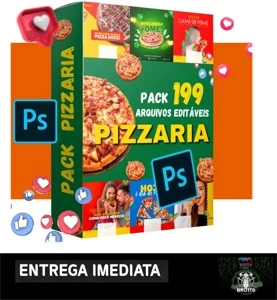 Pack Pizzaria 199 Arquivos Para Photoshop + Bônus - Serviços Digitais