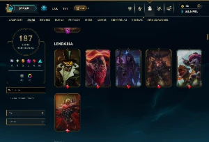 Ouro 2 com TODOS os Champs e 187 Skins ( ADC / SUP ) - League of Legends LOL