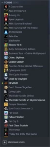 conta steam com vários jogos