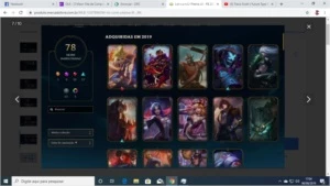 Conta Lol, platina 3, Todos os campeoes, 78 skins - League of Legends