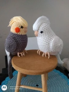Amigurumi Calopsita Branca - Artesanato e Personalizados