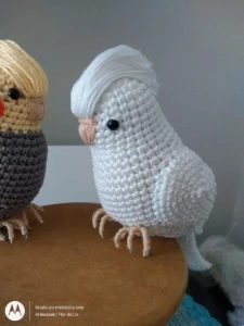 Amigurumi Calopsita Branca - Artesanato e Personalizados