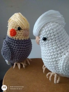 Amigurumi Calopsita Branca - Artesanato e Personalizados