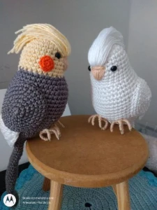 Amigurumi Calopsita Branca - Artesanato e Personalizados