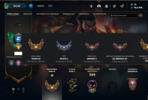 Conta ouro 3 com TODOS os champs e 182 Skins + 750 RP - League of Legends LOL