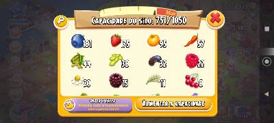 Fazenda Hayday Nivel 61  - Celeiro 4000 / Silo 1000 - Hay Day