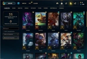 Conta diamante 4 com 31 Champs e 2 Skins - League of Legends LOL