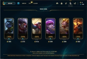 Conta diamante 4 com 31 Champs e 2 Skins - League of Legends LOL