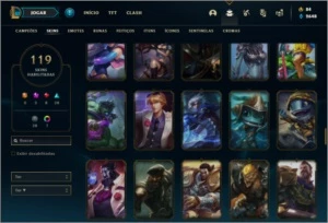 Conta prata 3 com TODOS os champs e 119 skins ( 3 Miticas ) - League of Legends LOL