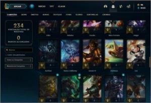 Conta unranked com 27 skins e 85 champs ( MAIN JG ) de 2012 - League of Legends LOL
