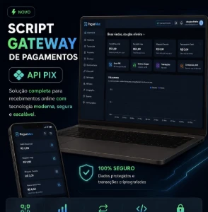 Script Gateway de Pagamentos API PIX + Instalação - v4 - Sites, Lojas e Sistemas Prontos Sites e Scripts