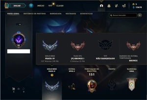 Conta prata 4 com 43 Champs e 21 Skins - League of Legends LOL