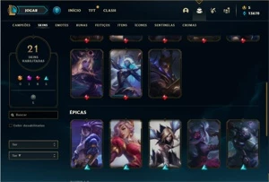 Conta prata 4 com 43 Champs e 21 Skins - League of Legends LOL