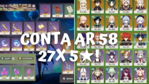 Conta Genshin Impact Ar 58 27X 5★ No Total!
