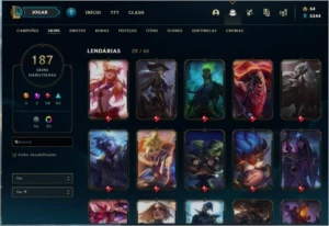 Conta Unranked League of Legends, 187 skins LOL