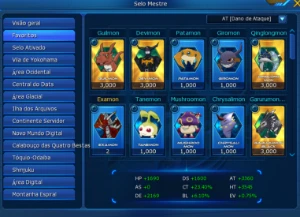 Conta Ladmo SSS+ ZEED e Omegamon X , shoutmonDX , FangShin - Digimon Masters Online