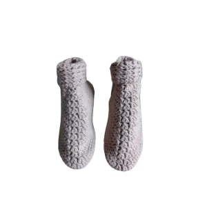 Pantufa de Lã Bege 35 - Artesanato e Personalizados