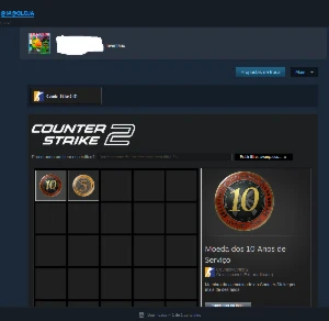 Conta Steam Cs2 (SEM PRIME) Medalhas 10 e 5 Anos - Counter Strike
