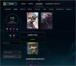 Prata II e Ultimate EZ mais skins com 57 Champs - League of Legends LOL
