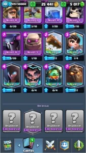 Clash Royale Arena 10 com 5 mil gemas e 6 lendárias