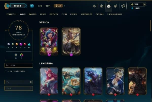 Bronze 4 com 120 Champs e 78 Skins ( MID / ADC ) - League of Legends LOL