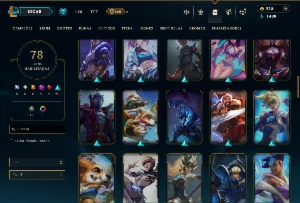 Bronze 4 com 120 Champs e 78 Skins ( MID / ADC ) - League of Legends LOL