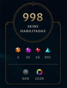 CONTA LOL MUITA SKIN - League of Legends