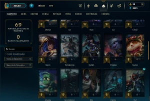 Ouro 4 com 50 Champs e 24 Skins - League of Legends LOL