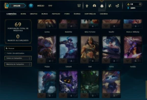 Ouro 4 com 50 Champs e 24 Skins - League of Legends LOL