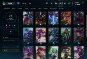 Ouro 4 com 50 Champs e 24 Skins - League of Legends LOL