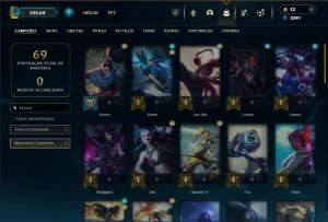 Ouro 4 com 50 Champs e 24 Skins - League of Legends LOL