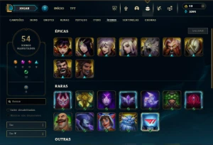 Ouro 4 com 50 Champs e 24 Skins - League of Legends LOL